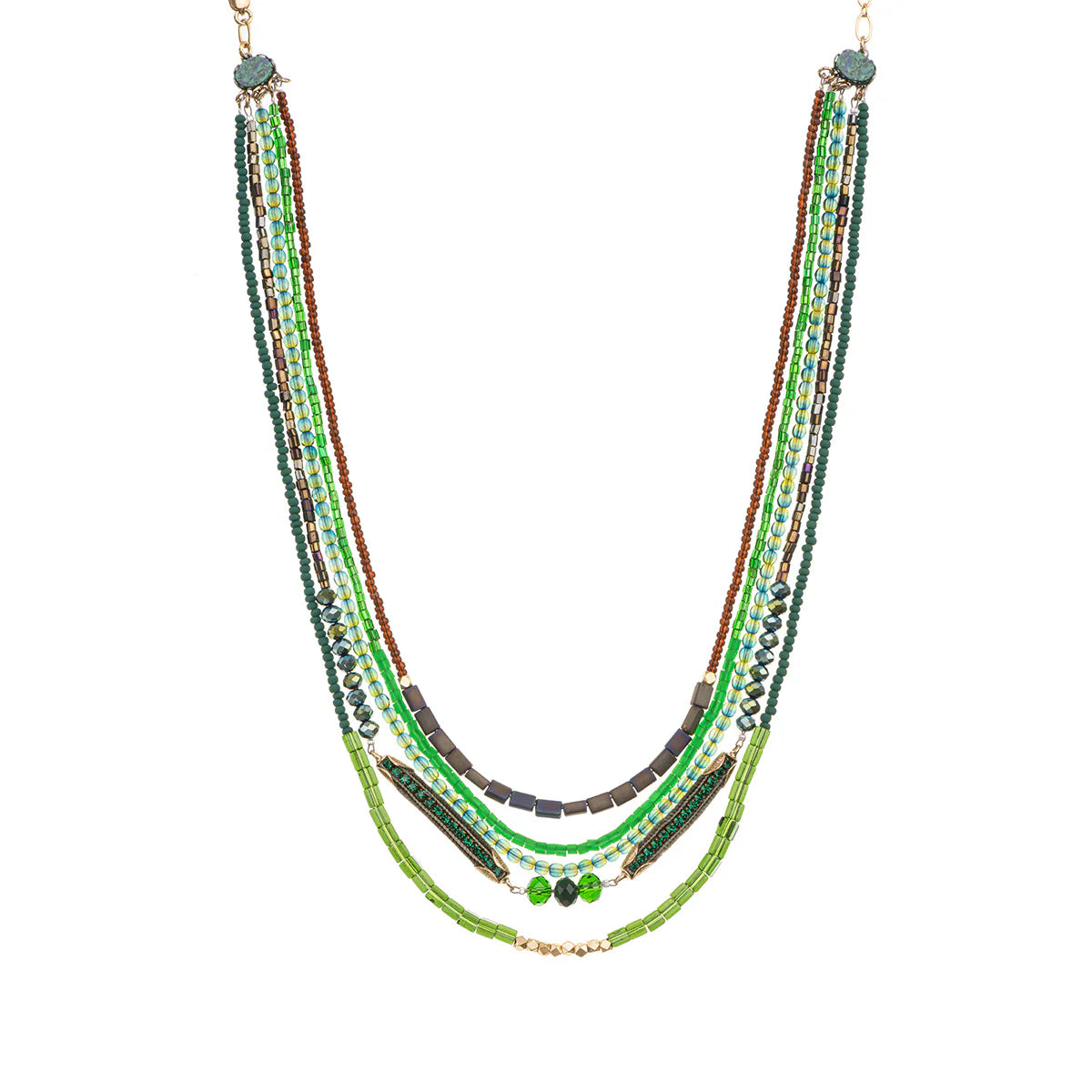 Mid Season Set, Green Beaded Ayana Necklace