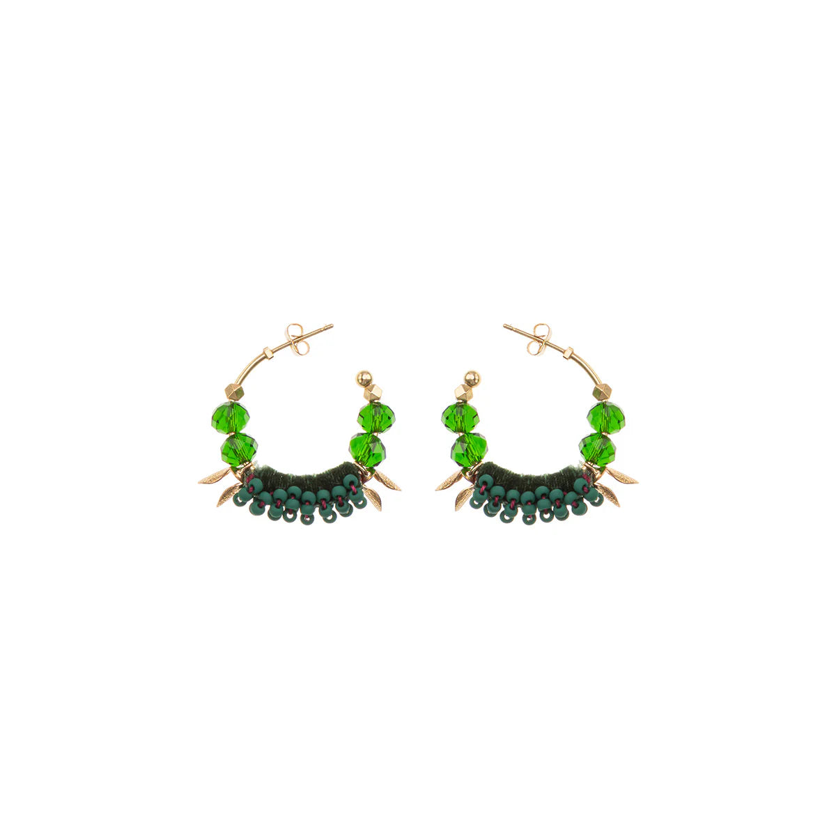 Mid Season Set, Hoop Beaded Oba Earrings