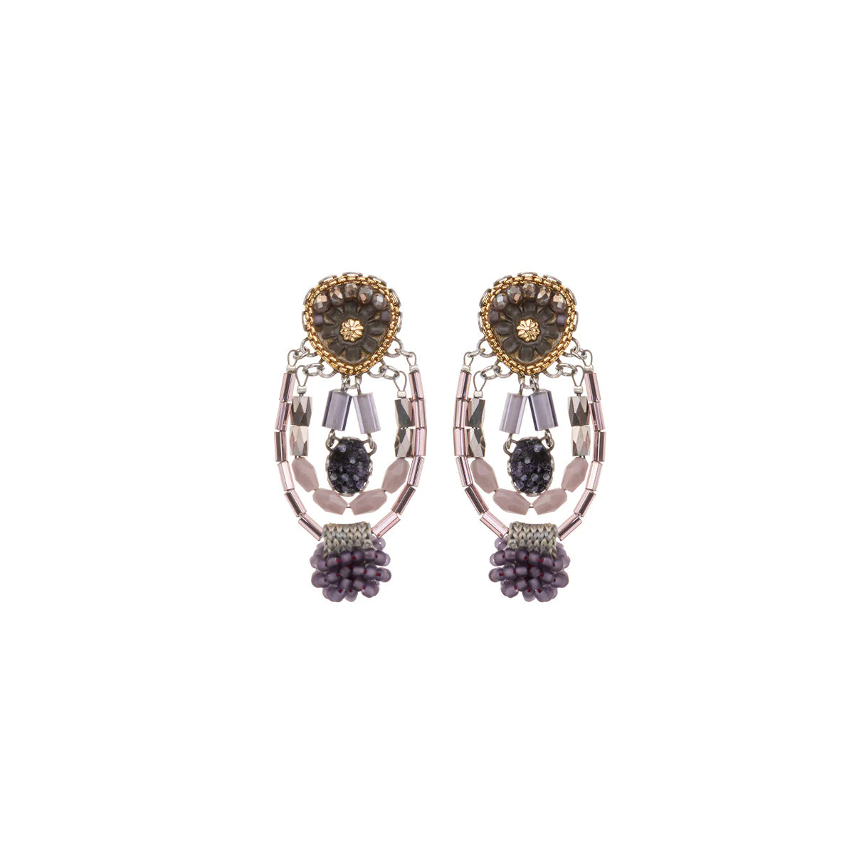 Mid Season Set, Purple Beaded Zambarau Earrings