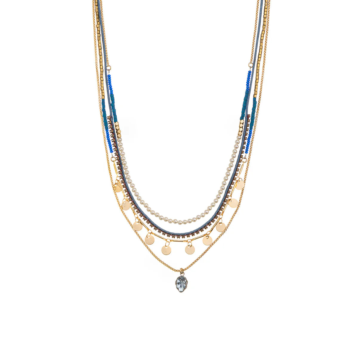 Mid Season Set, Blue - Gold Takala Necklace